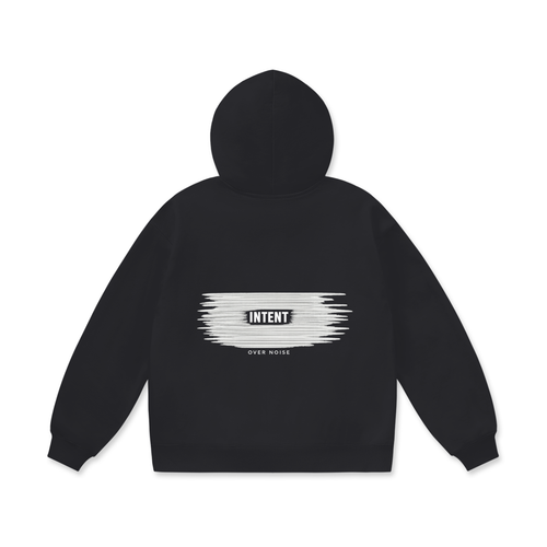 INTENT OVER NOISE Hoodie — Oversize Heavyweight Fleece Hoodie