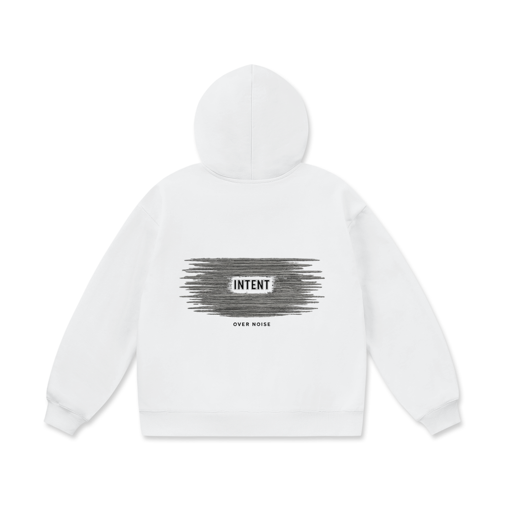 INTENT OVER NOISE Hoodie — Oversize Heavyweight Fleece Hoodie